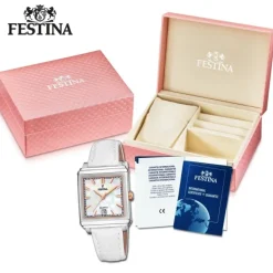 Festina Damenuhr Leder weiß Festina Trend Armbanduhr UF20682/1