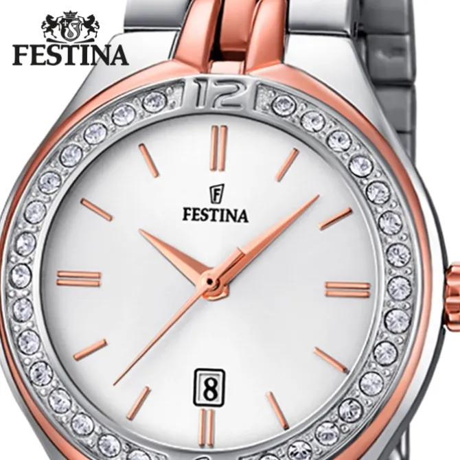 FESTINA Damenuhr Mademoiselle Analog Quarz Edelstahl silber-rosegold UF16868/2