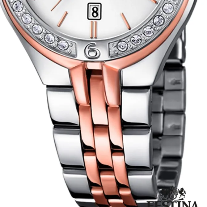 FESTINA Damenuhr Mademoiselle Analog Quarz Edelstahl silber-rosegold UF16868/2