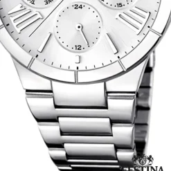 FESTINA Damenuhr Mademoiselle Quarz weiß, Edelstahlband Trend Uhren UF16716/1
