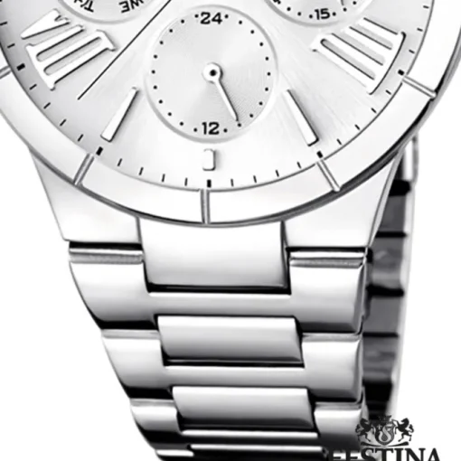 FESTINA Damenuhr Mademoiselle Quarz weiß, Edelstahlband Trend Uhren UF16716/1