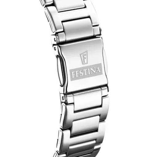 FESTINA Damenuhr Mademoiselle Quarz weiß, Edelstahlband Trend Uhren UF16716/1