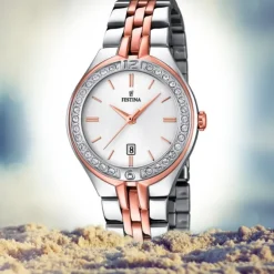 FESTINA Damenuhr Mademoiselle Analog Quarz Edelstahl silber-rosegold UF16868/2