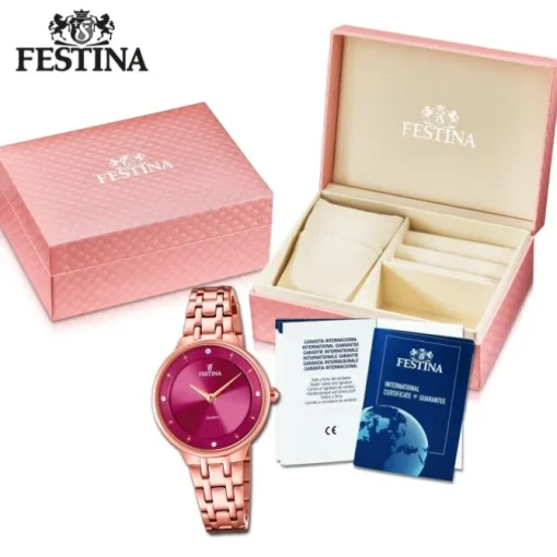 Festina Damenuhr Mademoiselle F20602/2 Armbanduhr Edelstahl rosé UF20602/2