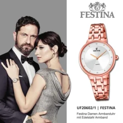 Festina Damenuhr Mademoiselle F20602/1 Armbanduhr Edelstahl rosé UF20602/1