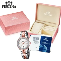 FESTINA Damenuhr Mademoiselle Analog Quarz Edelstahl silber-rosegold UF16868/2