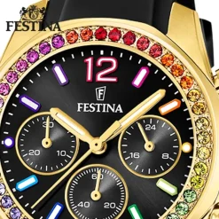Festina Damenuhr PU schwarz Festina Boyfriend Armbanduhr UF20650/3