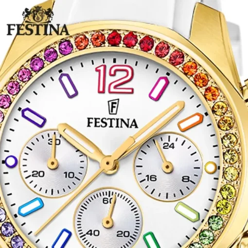 Festina Damenuhr PU weiß Festina Boyfriend Armbanduhr UF20650/2