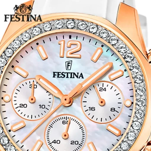 Festina Damenuhr PU weiß Festina Boyfriend Armbanduhr UF20611/1