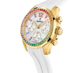 Festina Damenuhr PU weiß Festina Boyfriend Armbanduhr UF20650/2