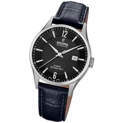 Festina Herren Armbanduhr Swiss Made F20007/4 Quarz Leder schwarz UF20007/4