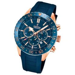 Festina Herren Armbanduhr Keramik F20516/1 Analog Silikon blau UF20516/1