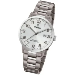 Festina Herren Armbanduhr Klassik F20435/1 Quarz Titan silber UF20435/1