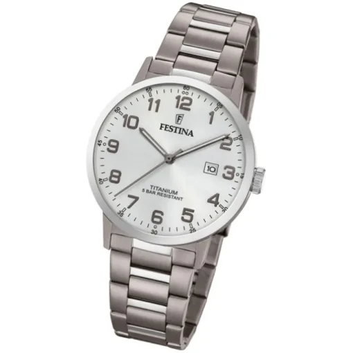 Festina Herren Armbanduhr Klassik F20435/1 Quarz Titan silber UF20435/1