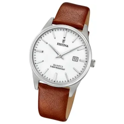Festina Herren Armbanduhr Klassik F20512/2 Analog Leder braun UF20512/2