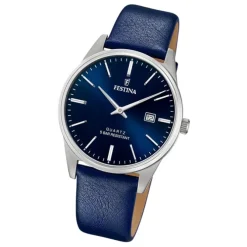 Festina Herren Armbanduhr Klassik F20512/3 Analog Leder blau UF20512/3