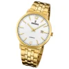 Festina Herren Armbanduhr Klassik F20513/2 Analog Edelstahl gold UF20513/2