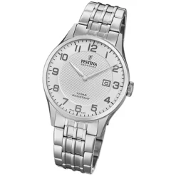 Festina Herren Armbanduhr Swiss Made F20005/1 Quarz Edelstahl silber UF20005/1