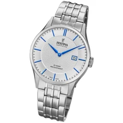 Festina Herren Armbanduhr Swiss Made F20005/2 Quarz Edelstahl silber UF20005/2