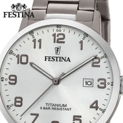 Festina Herren Armbanduhr Klassik F20435/1 Quarz Titan silber UF20435/1