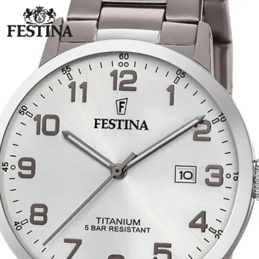Festina Herren Armbanduhr Klassik F20435/1 Quarz Titan silber UF20435/1