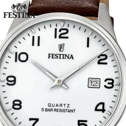 Festina Herren Armbanduhr Klassik F20512/1 Analog Leder dunkelbraun UF20512/1