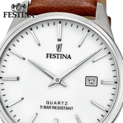 Festina Herren Armbanduhr Klassik F20512/2 Analog Leder braun UF20512/2