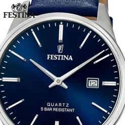 Festina Herren Armbanduhr Klassik F20512/3 Analog Leder blau UF20512/3