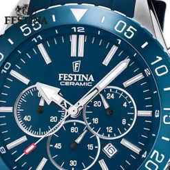 Festina Herren Armbanduhr Keramik F20515/1 Analog Silikon blau UF20515/1