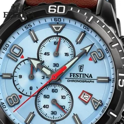 Festina Herren Armbanduhr Chronograph F20519/1 Analog Leder braun UF20519/1