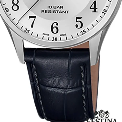 Festina Herren Armbanduhr Swiss Made F20007/1 Quarz Leder schwarz UF20007/1