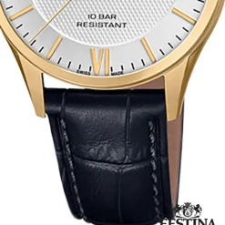 Festina Herren Armbanduhr Swiss Made F20010/2 Quarz Leder schwarz UF20010/2