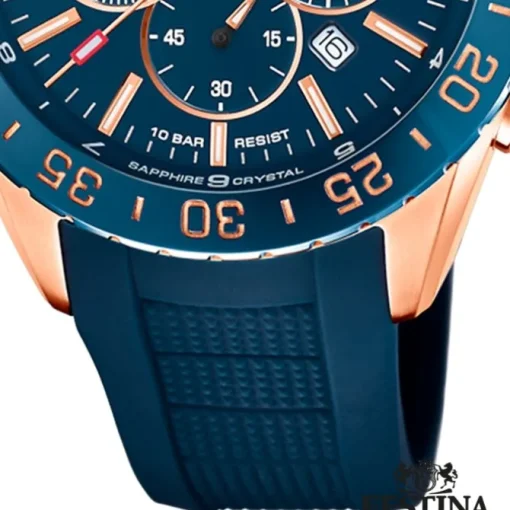 Festina Herren Armbanduhr Keramik F20516/1 Analog Silikon blau UF20516/1