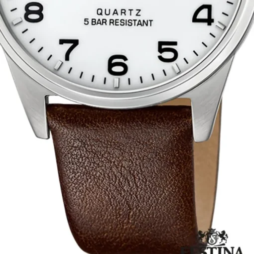 Festina Herren Armbanduhr Klassik F20512/1 Analog Leder dunkelbraun UF20512/1
