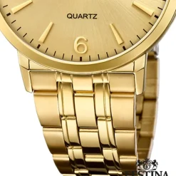 Festina Herren Armbanduhr Klassik F20513/3 Analog Edelstahl gold UF20513/3