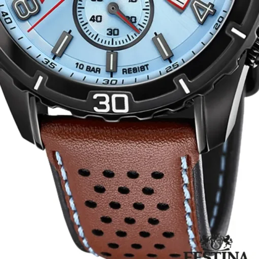 Festina Herren Armbanduhr Chronograph F20519/1 Analog Leder braun UF20519/1