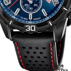 Festina Herren Armbanduhr Chronograph F20519/2 Analog Leder schwarz UF20519/2