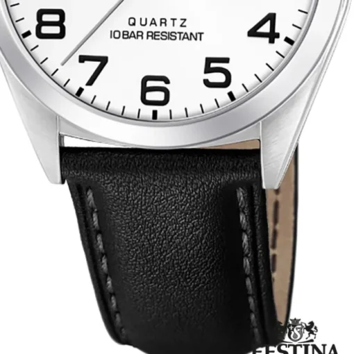 Festina Herren Armbanduhr Klassik F20446/1 Quarz Leder schwarz UF20446/1