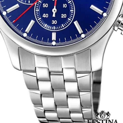 Festina Herren Armbanduhr Time Chronograph F20374/2 Quarz Stahl silber UF20374/2