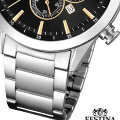 Festina Herren Armbanduhr Time Chronograph F20343/4 Edelstahl silber UF20343/4
