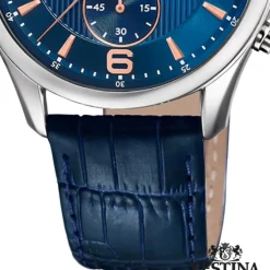 Festina Herren Armbanduhr Retro F6855/6 Quarz Leder blau UF6855/6