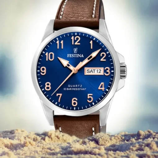 Festina Herren Armbanduhr Klassik F20358/B Quarz Edelstahl braun UF20358/B