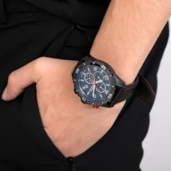 Festina Herren Armbanduhr Chronograph F20519/2 Analog Leder schwarz UF20519/2