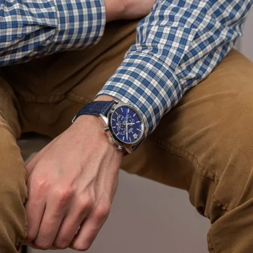 Festina Herren Armbanduhr Timeless Chronograph F20542/2 Leder blau UF20542/2
