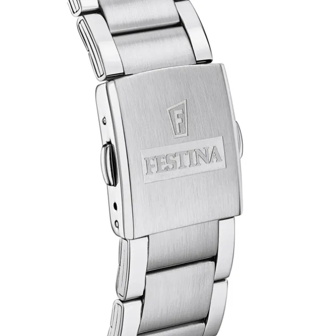 Festina Herren Armbanduhr Time Chronograph F20343/4 Edelstahl silber UF20343/4