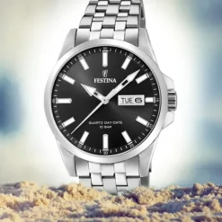Festina Herren Armbanduhr Klassik F20357/4 Quarz Edelstahl silber UF20357/4