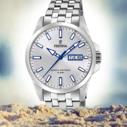 Festina Herren Armbanduhr Klassik F20357/1 Quarz Edelstahl silber UF20357/1
