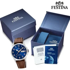 Festina Herren Armbanduhr Klassik F20358/B Quarz Edelstahl braun UF20358/B