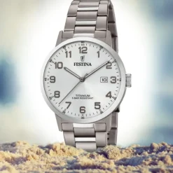 Festina Herren Armbanduhr Klassik F20435/1 Quarz Titan silber UF20435/1