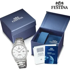 Festina Herren Armbanduhr Klassik F20511/2 Analog Edelstahl silber UF20511/2